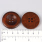 5 Large Dark Brown Wooden Button - 35mm - 1 3/8 inch -  4 hole - Wood Buttons (B21318)