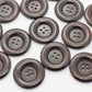 10 Large Dark Brown Coffee Wooden Button - 35mm - Approx. 1 3/8 inch - 4 hole - Wood Buttons (29954)