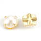 White Faux Pearl Buttons - Creamy White - Gold- 8mm - Acrylic (01g)