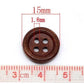 100 Dark Brown Wooden Buttons - 15mm - 4 Hole - Wood Button (b10383)