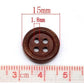 50 Dark Brown Wooden Buttons - 15mm - 4 Hole - Wood Button (b10383)