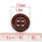 50 Dark Brown Wooden Buttons - 15mm - 4 Hole - Wood Button (b10383)
