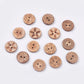 Bulk Mixed Coconut Shell Wooden Buttons - 17mm (5/8 Inch) - 2 Hole - Assorted Coconut Wood Button (19947)
