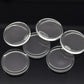 50 - 25mm Clear Glass Cabachons, Glass Round Circle Flat Tiles - Round - 1 Inch (15125)