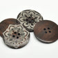 Extra Large Wooden Button - 2 3/8 inch - 6cm - Wood Buttons - Decorative Flower  (19218)