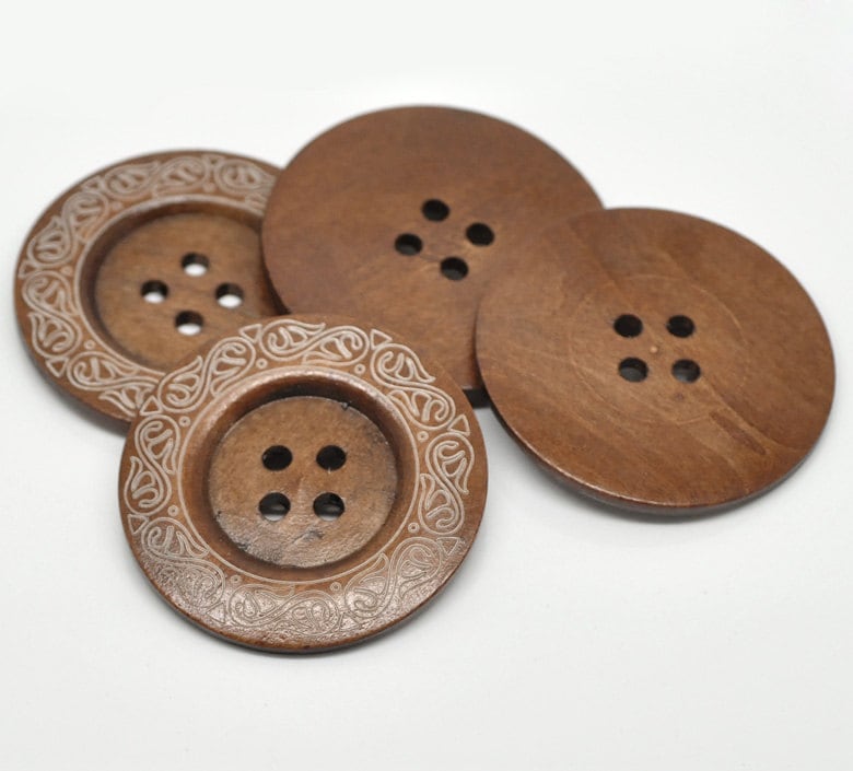 Large Table Top Hand Button 1 Extra Large Wooden Button - 2 3/8 inch - 6cm - Wood Buttons - Decora ...