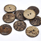 10 Large Wooden Buttons - 1.5 inch - 38mm - Wood Buttons -  Coconut Wood B13837