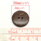 25 Coconut Shell Wooden Buttons - 3/4 inch - 20mm - Wholesale Button - Wood Buttons - Coconut Wood (18437)