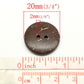 100 Coconut Shell Wooden Buttons - 3/4 inch - 20mm - Wholesale Button - Wood Buttons - Coconut Wood (18437)
