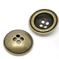 5 Antiqued Bronze Metal Buttons - 17mm - Dome Shaped - 4 Hole - Metal Bronze Button