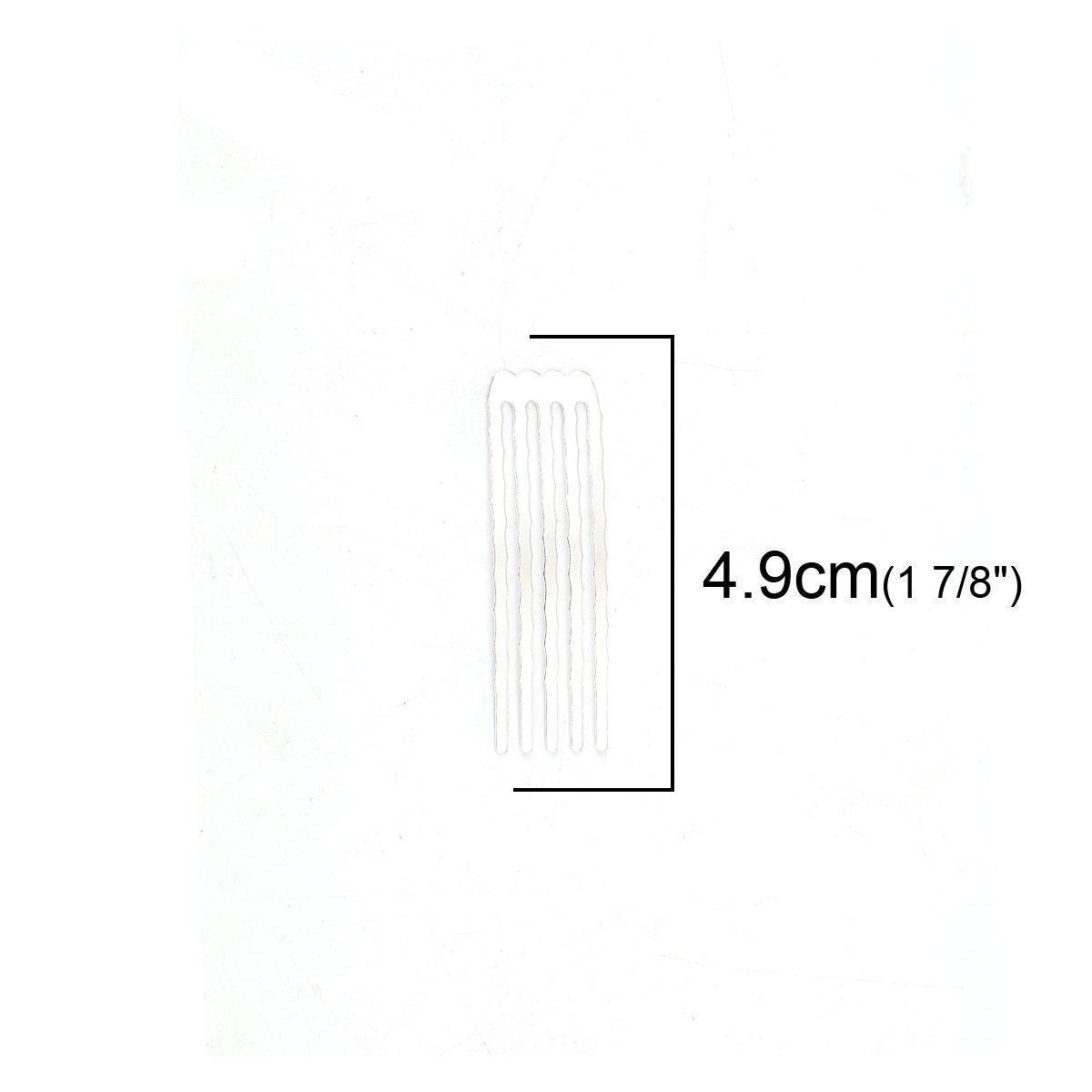 20 silver plated hair combs - nickel free - lead free - wedding bridal comb - 49mm x 15mm (1 7/8" x 5/8") - hair clip accessories  (0116215)