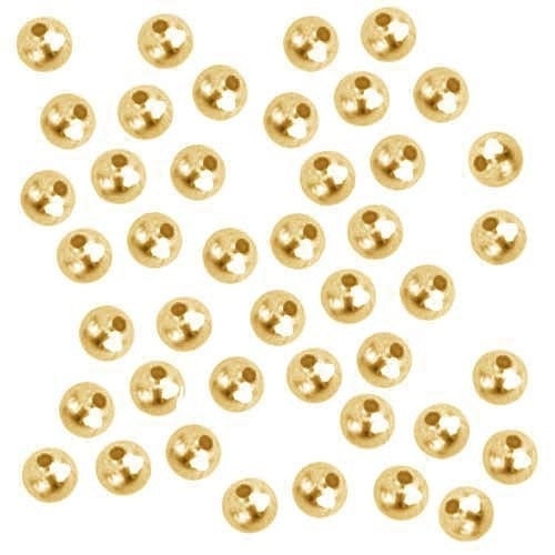 1000 gold plated round smooth beads - 3mm - gold spacer bead (01091)