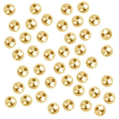 1000 gold plated round smooth beads - 3mm - gold spacer bead (01091)
