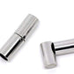 2 Magnetic Clasps - Silver Finish - 20mm x 5mm - Silver Clasp for Leather (08675)