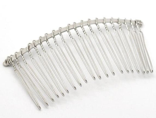 5 Silver Hair Combs - Nickel Free - Lead Free - Wedding Bridal Comb - 78mm x 38mm (3 inch x 1.5 inch) - Hair Clip Accessories  (17122)