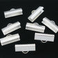 20 silver end cap crimp beads - 16mm x 7mm- silver ribbon end - lead nickel free (05981)