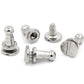10 silver rivet stud spikes - 9mm x 6mm - metal - screw back - rivets studs spike (b25468)