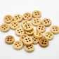 25 natural light brown wooden buttons - 4 hole - wood button