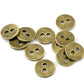 25 antique bronze metal button - 2 holes - 11mm (3/8") - sewing metal buttons