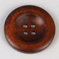 Large dark brown coffee wooden button - 35mm - 1 3/8 inch -  4 hole - wood buttons (b21318p)