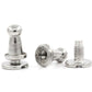 10 silver rivet stud spikes - 9mm x 6mm - metal - screw back - rivets studs spike (b25468)