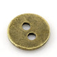 25 antique bronze metal button - 2 holes - 11mm (3/8") - sewing metal buttons