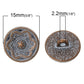 Metal shank sewing buttons - round antique copper white patina - 15mm - metal buttons - shank buttons (55751)