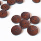Chestnut brown wooden buttons - 25mm (1 inch) - 2 holes - round sewing wood buttons 25mm (1") (041020)