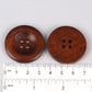 Large dark brown coffee wooden button - 35mm - 1 3/8 inch -  4 hole - wood buttons (b21318p)