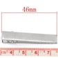 100 alligator hair clips with teeth - single prong - silver - 46mm x 8mm - hair clip accessories - silver hair clip (10403)