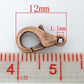 25 copper lobster clasps - 12mm x 6mm - parrot clasp copper (04485)