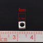 10 Silver Slider Spacer Beads - 4mm x 4mm -  Silver Slider Bead for Leather Cord or Bracelet (B03791)