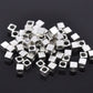 10  Silver Slider Spacer Beads - 4mm x 4mm -  Silver Slider Bead for Leather Cord or Bracelet (B03791)