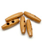 10 toggle wooden buttons - light brown finish - 4x1.2cm (1-5/8"x1/2") - wood toggle button (18841)