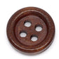 25 dark brown wooden buttons - 15mm - 4 hole - wood button (b10383)