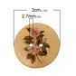 Flower Design Wooden Buttons - Natural Background - 30mm - 2 Hole - Wood Button (057)