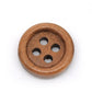 10 Medium Brown Wooden Buttons - 15mm - 4 Hole - Wood Button (B10382)