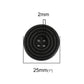 Black wooden buttons - 25mm - 1 inch - 4 hole - wood button (b0125445)