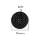 Black wooden buttons - 25mm - 1 inch - 4 hole - wood button (b0125445)