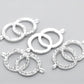 2 Rhinestone Double Dual Ring Connector Charm - Silver Finish - Crystal Rhinestones - 4.2cm x 2.2cm (1 5/8"x7/8") (20858)