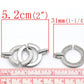 5 Silver Toggle Clasps - 5.2cm x 2.4cm (2"x1") - Silver Toggle Clasp for Leather Cord or Bracelet (18864)