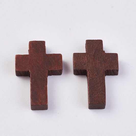 Wood Cross Pendant, Brown, Wood Cross, Easter Crafts, Small Wood Cross, Pendant, 22mm X 15mm Hole: 2.5mm Wood-wh0020-a03(wood-wh0020-a0