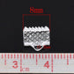 50 Silver End Cap Crimp Beads - 8mm x 8mm - Silver Ribbon End - Lead Nickel Free (12661)