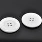 Large White Resin Acrylic Buttons - 34mm (Approx. 1.5 inch) - 4 Hole - Acrylic Button White (RESI-D033-34mm-01)