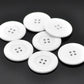 Large White Resin Acrylic Buttons - 34mm (Approx. 1.5 inch) - 4 Hole - Acrylic Button White (RESI-D033-34mm-01)
