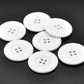 25 Large White Resin Acrylic Buttons - 38mm (1.5 inch) - 4 Hole - Acrylic Button White (19902)