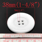 25 Large White Resin Acrylic Buttons - 38mm (1.5 inch) - 4 Hole - Acrylic Button White (19902)