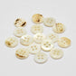 Shell Buttons - 11mm X 2mm - 4 Hole - Flat Natural Shell Buttons - Hole:  1.5mm (butt-p012-06-p)