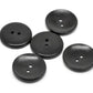 5 Black Wooden Buttons - 30mm (approx. 1 1/8" Inch) - 2 Hole - Wood Button (b19489)