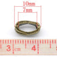 5 Bronze Slider Spacer Beads - 10mm x 7mm -  Bronze Slider Bead for Leather Cord or Bracelet (13445)